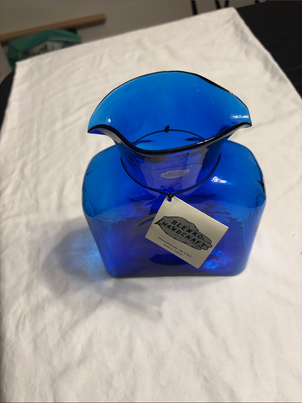 Blenko Handcrafts Cobalt Blue Glass Vase